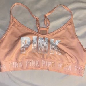 Pink sports bra